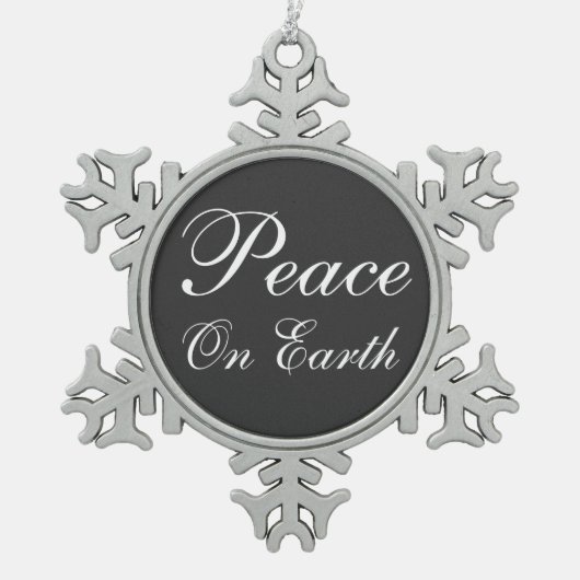 Chalkboard Peace on Earth Snowflake Ornament (Voorkant)