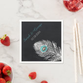 Chalkboard Peacock gepersonaliseerde bruiloft serv Servetten (Insitu)