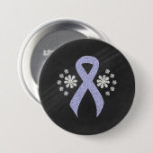 Chalkboard Periwinkle Ribbon Ronde Button 7,6 Cm (Voorkant /achterkant)