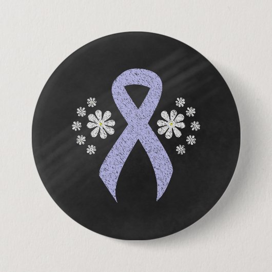 Chalkboard Periwinkle Ribbon Ronde Button 7,6 Cm (Voorkant)