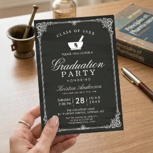 Chalkboard Pharmacy School Graduation Party Kaart