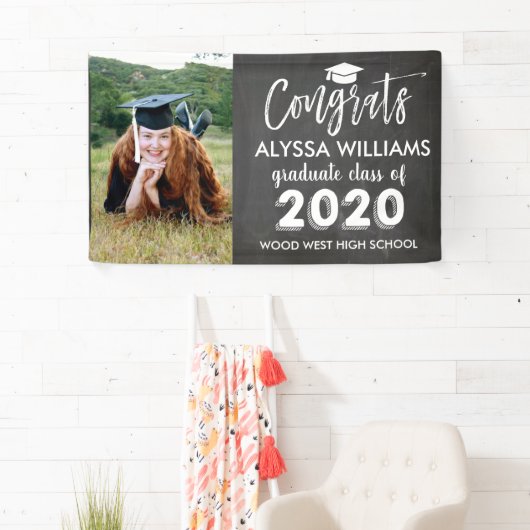Chalkboard Photo Custom Afstuderen 2020-Afstuderen Spandoek (Insitu)