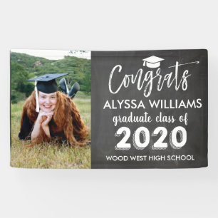 Chalkboard Photo Custom Afstuderen 2020-Afstuderen Spandoek
