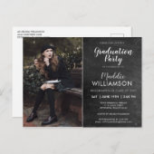 Chalkboard Photo Graduation Party Uitnodiging (Voorkant / Achterkant)