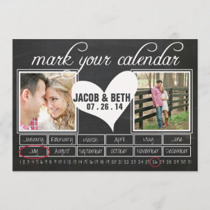 Chalkboard Photo Save the Date Calendar