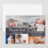 Chalkboard Photos modernes Baby Boy Merci (Devant / Derrière)