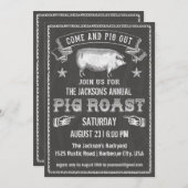 Chalkboard Pig Roast Invitation Kaart (Voorkant / Achterkant)