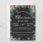 Chalkboard Pinecones kerstfeest uitnodiging (Voorkant)