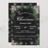 Chalkboard Pinecones Noël Fête Invitation (Devant / Derrière)
