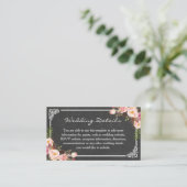 Chalkboard Pink Floral Wedding Insert Kaart (Staand voorkant)
