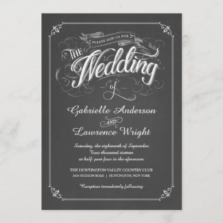  Chalkboard Poster Art Wedding Uitnodiging