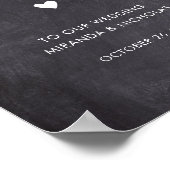 Chalkboard poster rustige bruiloft welkomstbord (Hoek)