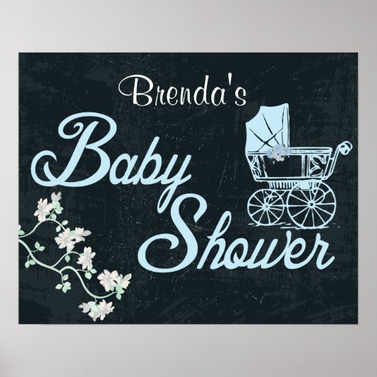 Chalkboard, Poster voor aangepast Baby shower (Voorkant)