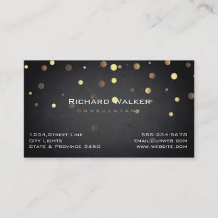 Chalkboard Professional Gold Confetti Black Visitekaartje