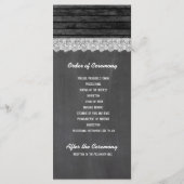 Chalkboard Programme de mariage en bois noir (Dos)