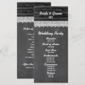 Chalkboard Programme de mariage en bois noir (Devant / Derrière)