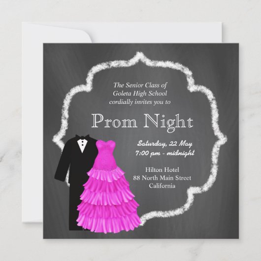 Chalkboard Prom Kaart (Voorkant)
