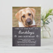 Chalkboard Puppy Dog Birthday Custom Pet Photo in Kaart (Staand voorkant)