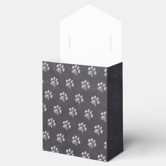 Chalkboard - Puppy Pawty - Dog Birthday Paw Print Bedankdoosjes (Geopend)