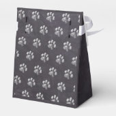 Chalkboard - Puppy Pawty - Dog Birthday Paw Print Bedankdoosjes (Achterkant)