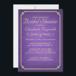 Chalkboard Purple & Gold Bridal Douche Invitations<br><div class="desc">design d'invitation de douche nuptiale violet et or! thème de la douche nuptiale violette et or ! tout violet et or ! Arrêtez votre recherche maintenant et achetez ces belles cartes de douche de mariée violet et or de Zazzle. Conservez le style D-I-Y en customisant ce design invitation avec n'importe...</div>