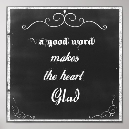 Chalkboard Quote A Good Word Poster (Voorkant)