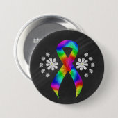 Chalkboard Rainbow Awareness Ribbon Button (Voorkant /achterkant)