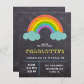 Chalkboard Rainbow Kinder Budget Afstuderen Invite (Voorkant / Achterkant)
