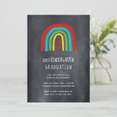 Chalkboard Rainbow Kindergarten Afstuderen Kaart (Staand voorkant)