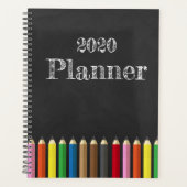 Chalkboard Rainbow Pencil Teacher Planner (Voorkant)