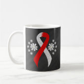 Chalkboard Red en White Ribbon Koffiemok (Links)
