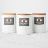 Chalkboard Red Floral Christmas Custom Label Voedselcontainer Etiket (Flessen)