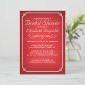 Chalkboard Red & White Bridal Shower Invitations Kaart (Staand voorkant)