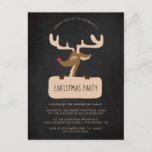 Chalkboard & Reindeer Christmas Party Invitation<br><div class="desc">Chalkboard & Reindeer Christmas Party Invitation par Yule4Yall.</div>