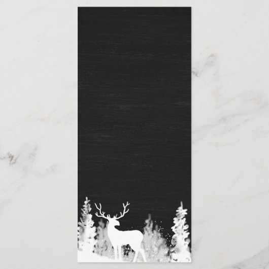 Chalkboard Reindeer Kerstbruiloft Menu (Achterkant)
