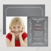 Chalkboard Religieuze Fotouitnodiging Kaart (Voorkant / Achterkant)