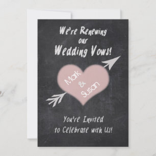 CHALKBOARD RENEWEDING WEDDING VOWS INVITATION KAART