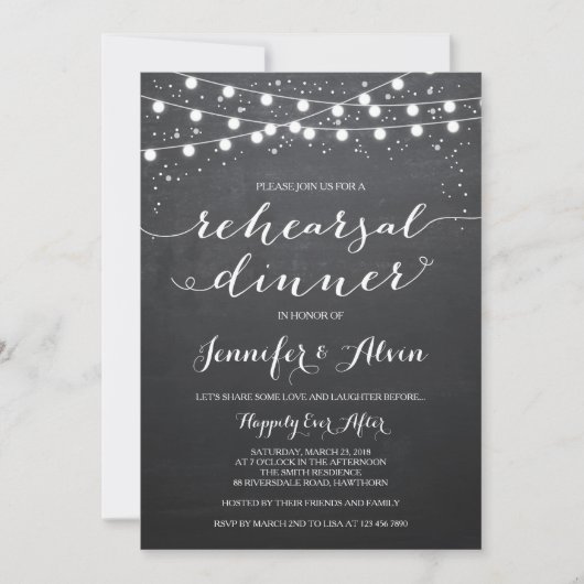 Chalkboard repesal Dinner Invitation Kaart (Voorkant)