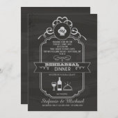 Chalkboard repesal Dinner Party Invitation Kaart (Voorkant / Achterkant)