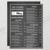 Chalkboard Restaurant Logo Menu (Voorkant / Achterkant)