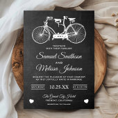 Chalkboard Retro Tandem Faire-part de mariage vélo