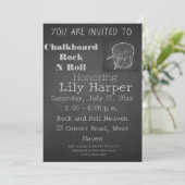 Chalkboard Rock Star Baby shower Invitation Kaart (Staand voorkant)
