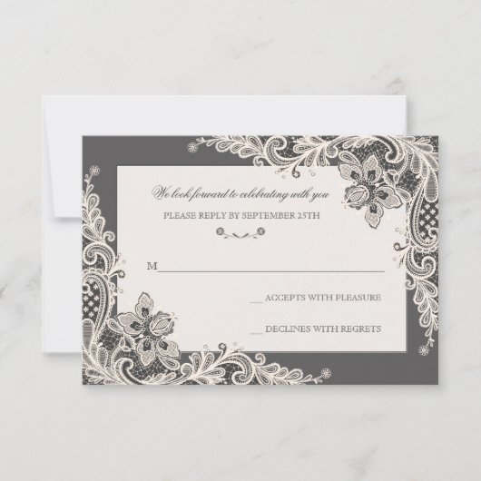 Chalkboard Romance Response Card Kaart (Voorkant)