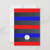 Chalkboard Rood, Wit & Blauw Feestuitnodiging Kaart (Achterkant)