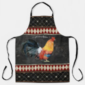 Chalkboard Rooster Waterverf Art Rustic Farmhouse Schort (Voorkant)