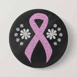 Chalkboard roze Awareness Ribbon Ronde Button 7,6 Cm