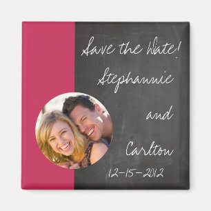 Chalkboard roze bruiloft aankondiging magneet