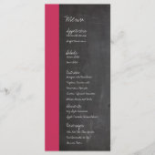 Chalkboard Roze Bruiloft Menu (Voorkant)