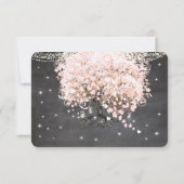 Chalkboard roze Heart Leaf Tree RSVP Kaartje (Achterkant)