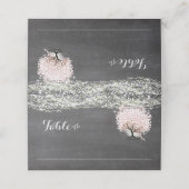 Chalkboard Roze Heart Leaf Tree Weduwgoedkaart (Buitenkant ongevouwen)